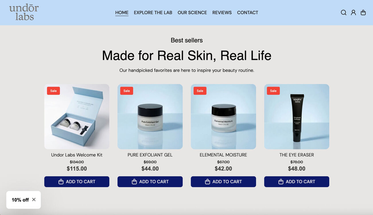 Undorlabs website designed and built by Bad Beans